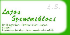 lajos szentmiklosi business card